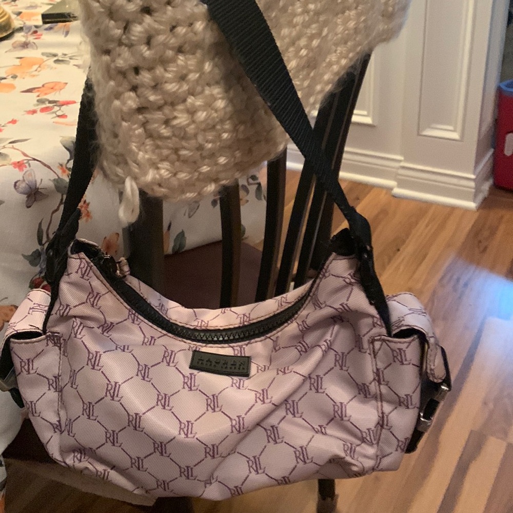 Vintage Ralph Lauren vinyl and canvas satchel